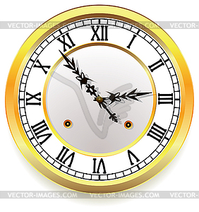 Golden clock - vector clip art