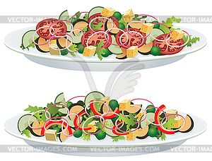 Vegetable salads - vector image