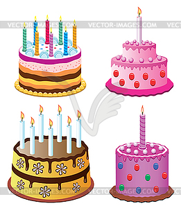 Birthday cakes - vector clipart