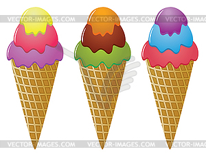 Icecream cones - vector clip art