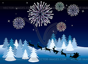 Holiday background with santa - vector clipart