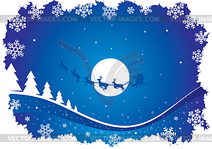 Holiday background with santa - vector clip art