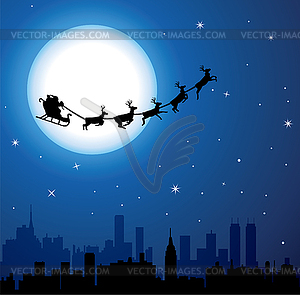 Holiday background with santa - vector clip art