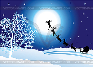 Winter holiday background with santa - vector image