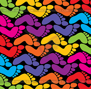 Colorful feet background - vector image