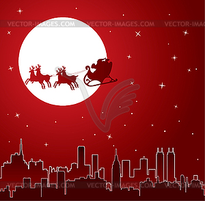 Holiday background with santa  - vector image