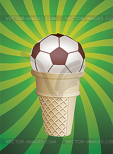 Soccer fan icecream - vector image