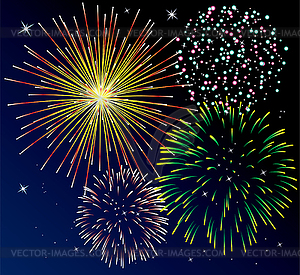 Fireworks  - color vector clipart