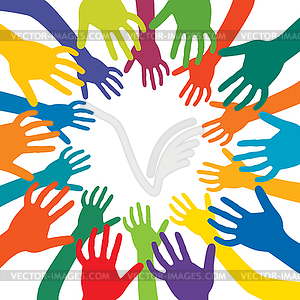 Colorful hands - vector image