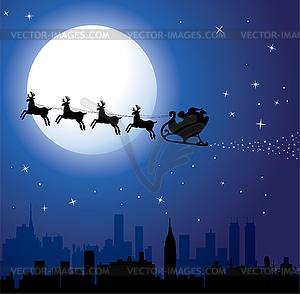 Holiday background with santa - vector clip art