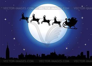 Holiday background with santa  - vector clipart