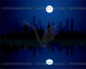 City at night - royalty-free vector clipart