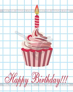 Birthday cupcake - vector image