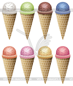  icecream cones - vector image