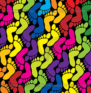 Colorful feet background - vector clipart