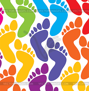 Colorful feet background - vector image