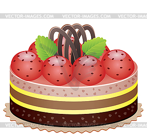 Cake with strawberry  - vector clipart