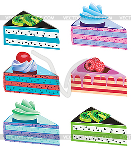 Cake slices - royalty-free vector image