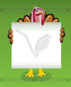  turkey with paper - vector image