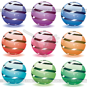  3d  globes - vector image