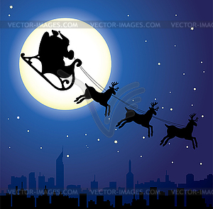 Holiday background with santa - vector image