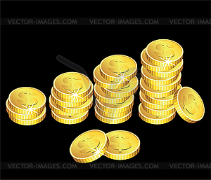 Golden coins - vector clipart