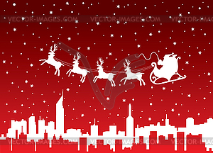 Holiday background with santa - vector image