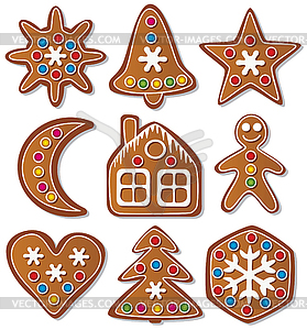 Gingerbread cookies - vector clip art