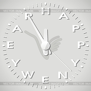 New year clock - vector image