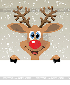 Red nosed reindeer - vector clip art