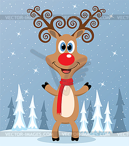 Red nosed reindeer  - vector clipart / vector image