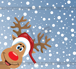 Red nosed reindeer - vector clipart