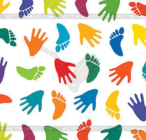 Feet and hands  - vector image