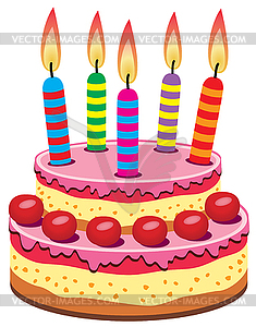 Birthday cake - vector clipart