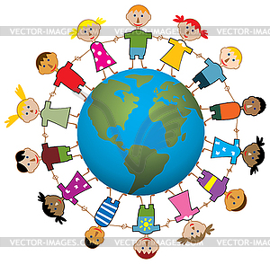  children around the world - vector clipart / vector image