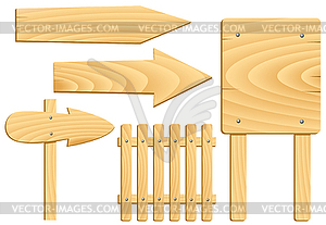 Wooden signs - vector clip art