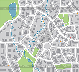 City map  - color vector clipart