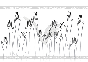  hands - white & black vector clipart