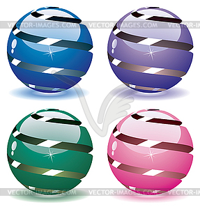 3d globes - vector image