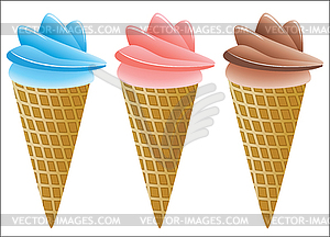 Icecream cones - vector image