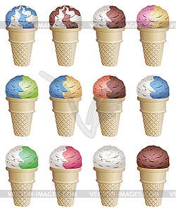  icecream cones - vector clipart