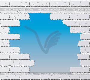 Broken brick wall - vector image