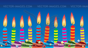 День рождения свечи на торт - клипарт в векторном формате