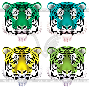 Тигр глав - цветной векторный клипарт