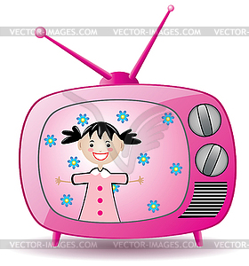 Retro tv set - vector image