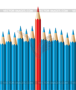 Pencils, leadership concept - vector clipart