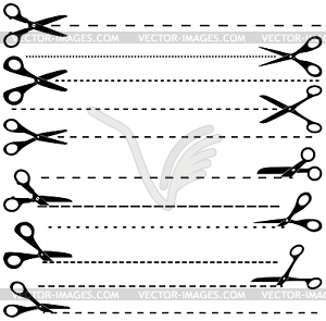Набор ножницы - изображение векторного клипарта