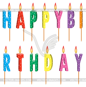 Birthday candles - vector image