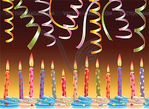  candles and streamers  - vector clipart
