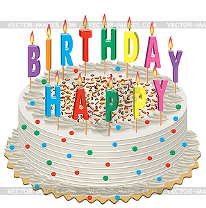 Vector birthday cake - royalty-free vector clipart